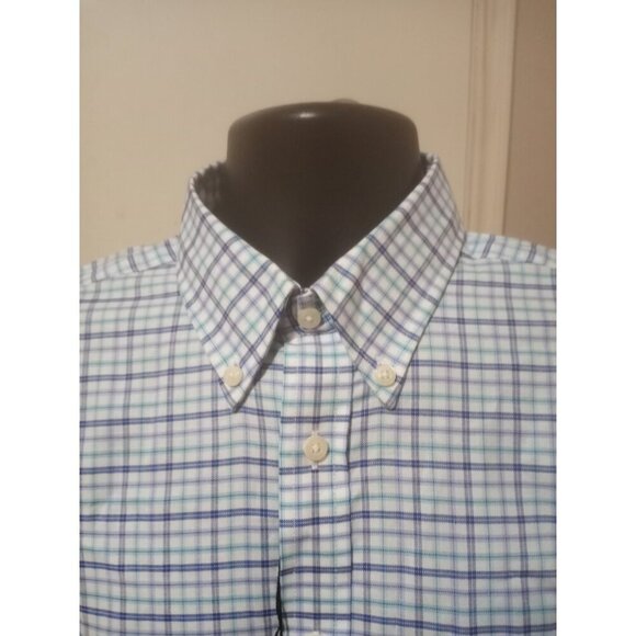 New DOCKERS Battery Street NWT Blue Cotton Poly Spandex 15-15.5 32-33 (M) Shirt - Picture 8 of 14